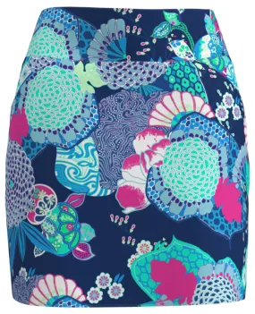 AB Sport Women's Navy Japanese Garden Print Golf Skirt