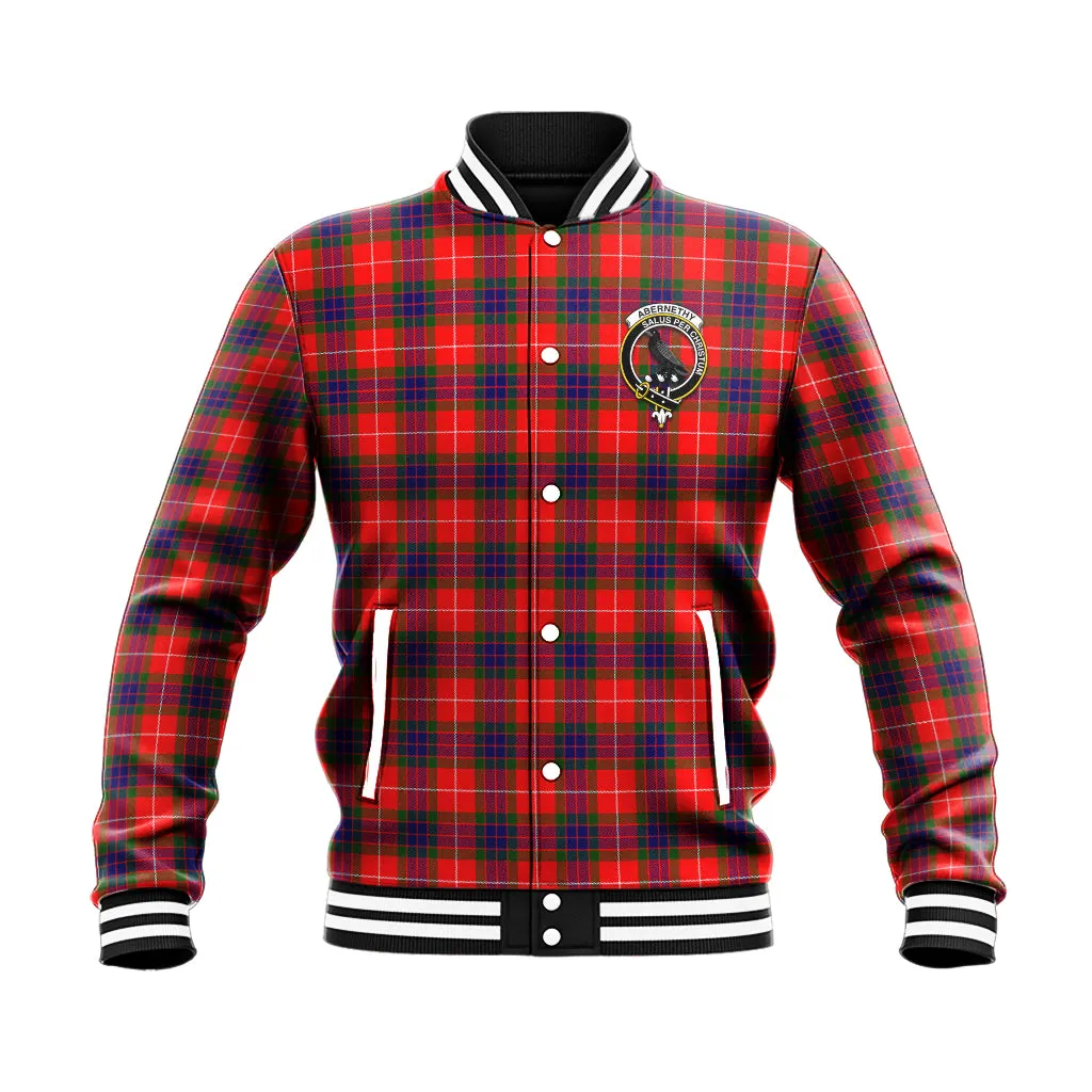 Abernethy Tartan Baseball Jacket with Family Crest