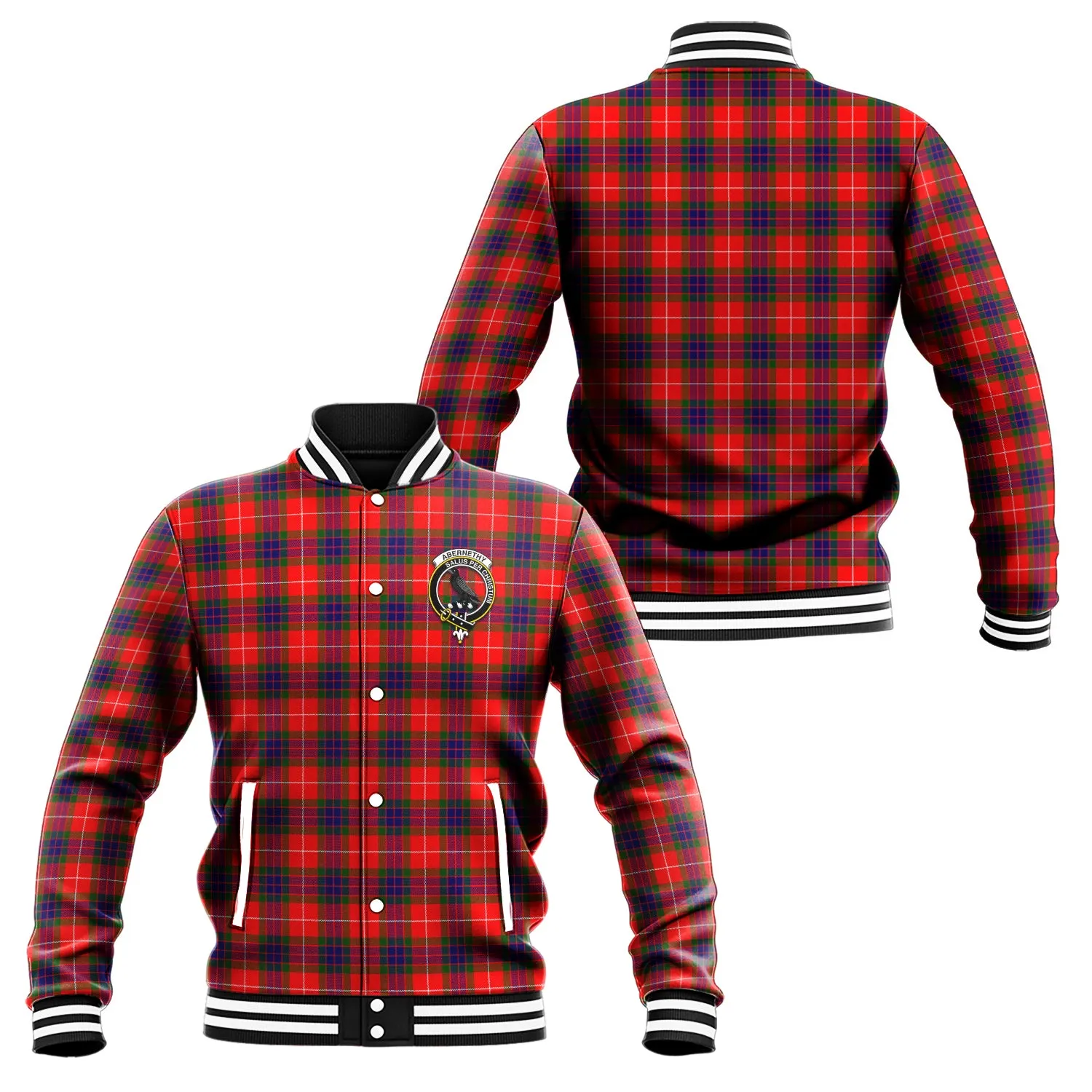 Abernethy Tartan Baseball Jacket with Family Crest