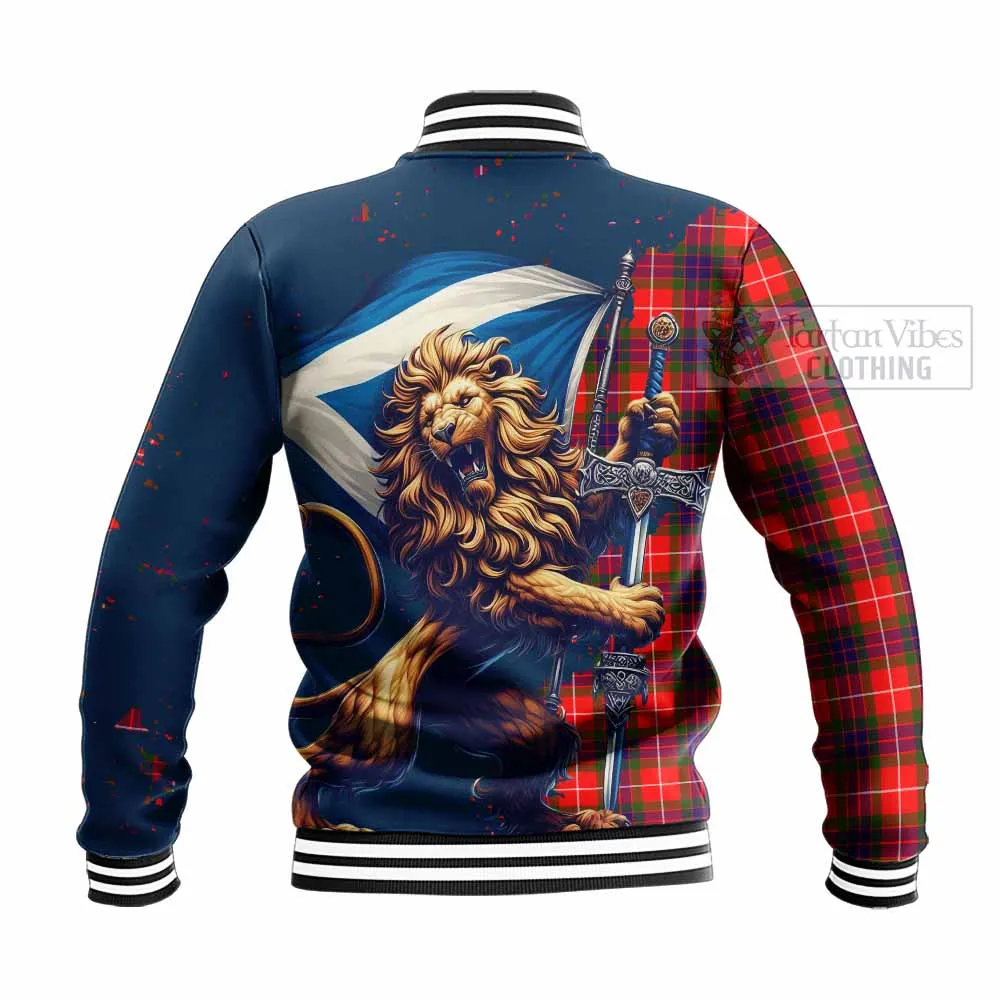 Abernethy Tartan Family Crest Baseball Jacket with Scottish Majestic Lion