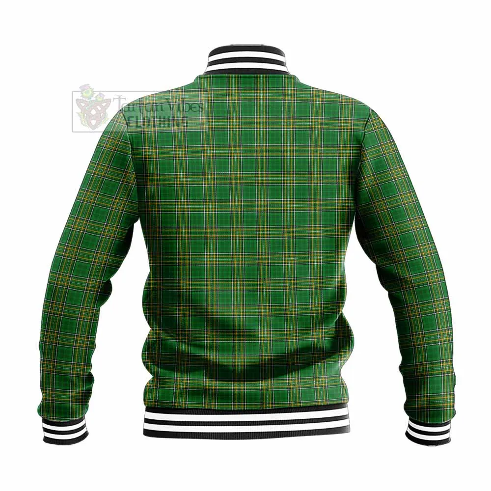 Abraham Irish Clan Tartan Baseball Jacket with Coat of Arms