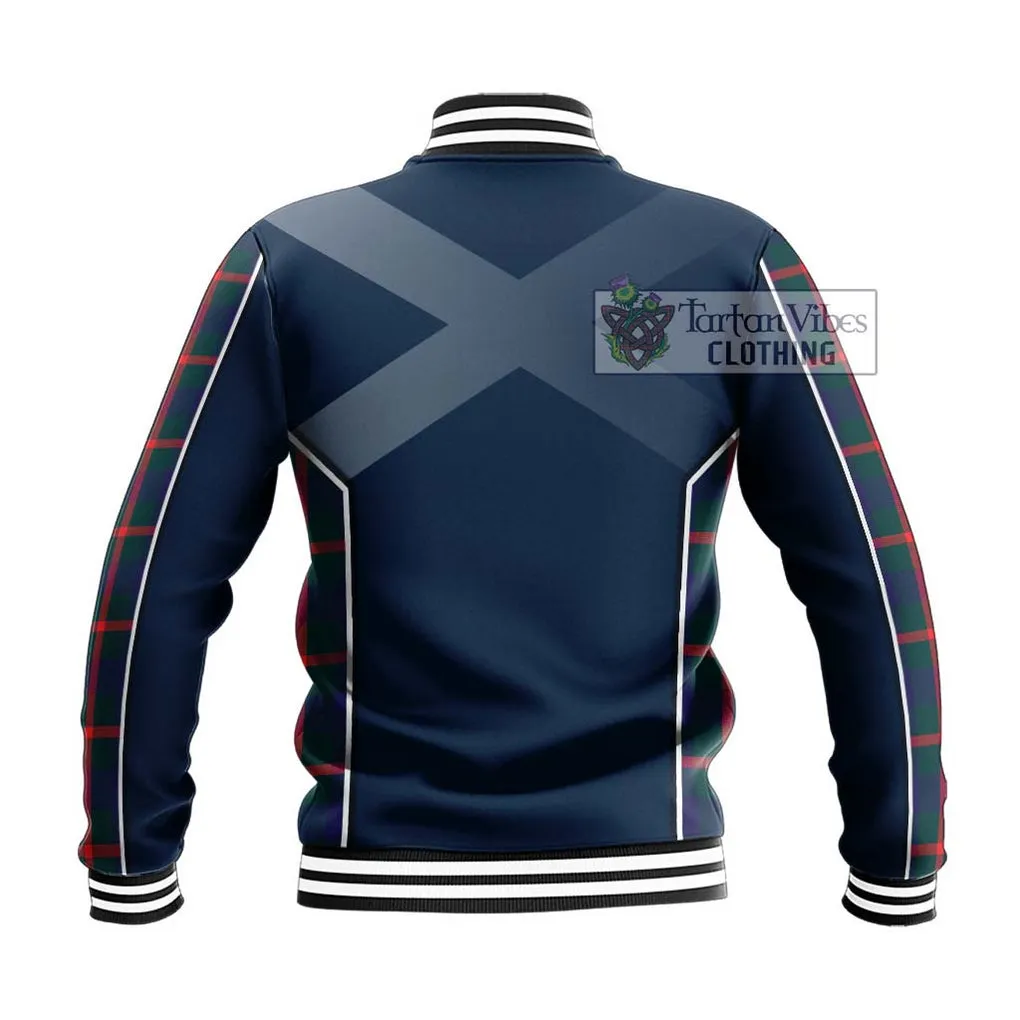 Agnew Tartan Baseball Jacket with Family Crest and Lion Rampant Vibes Sport Style