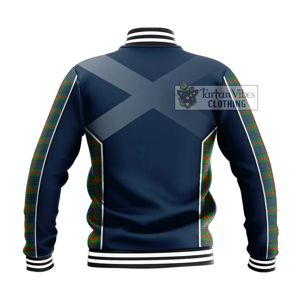 Aiton Tartan Baseball Jacket with Family Crest and Lion Rampant Vibes Sport Style