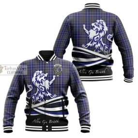 Alexander of Menstry Tartan Baseball Jacket with Alba Gu Brath Regal Lion Emblem