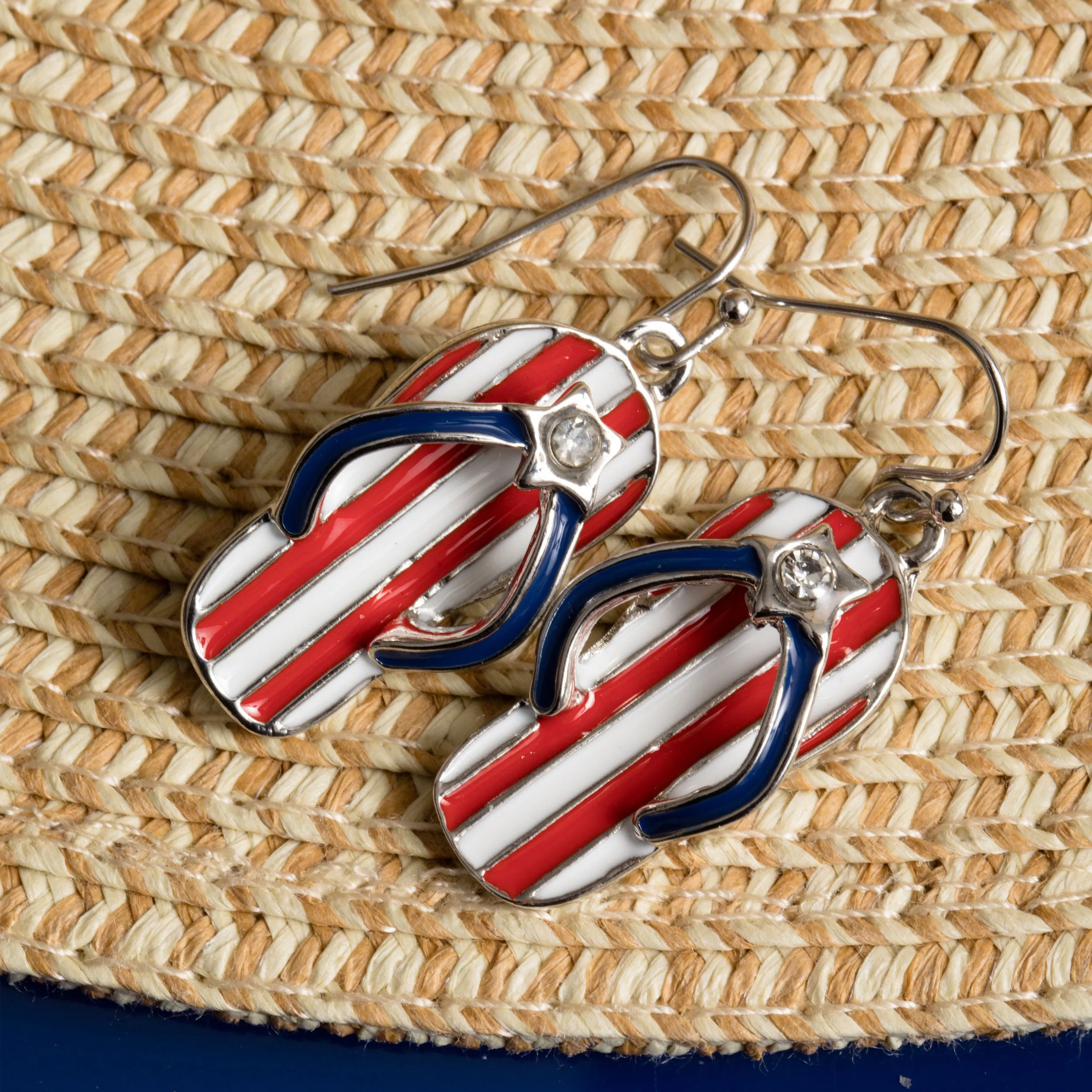 American Flag Flip-Flop Earrings