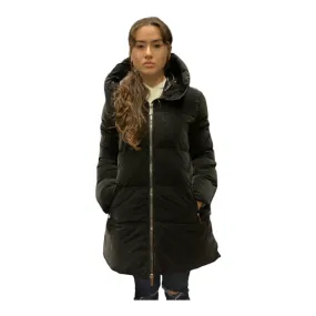 Brekka Women's winter jacket with hood fabric with velvet hand BRFW2086 BLK black
