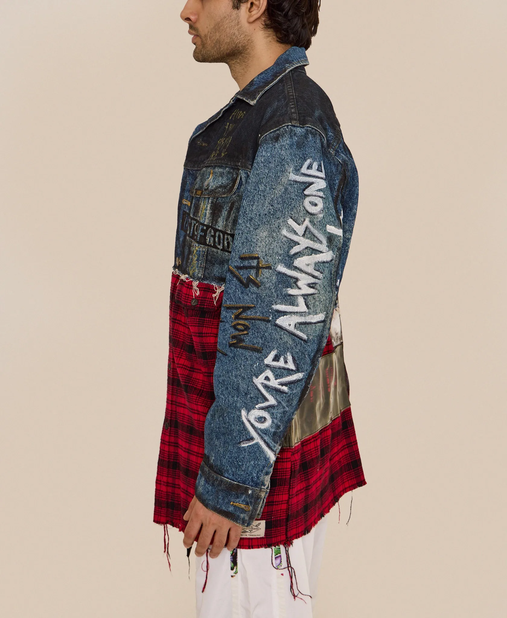 CLASSIC DECONSTRUCTED FLANNEL & DENIM JACKET - DUST OF GODS