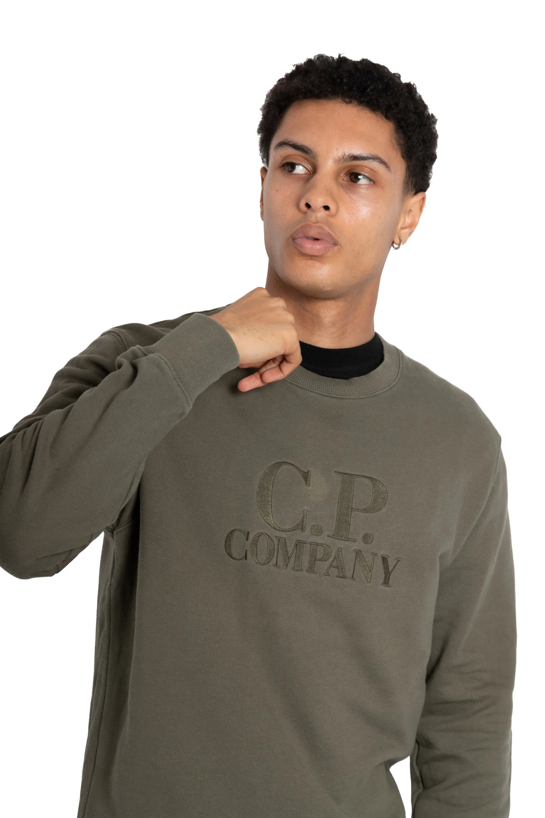 C.P. Company Spellout Khaki Sweater