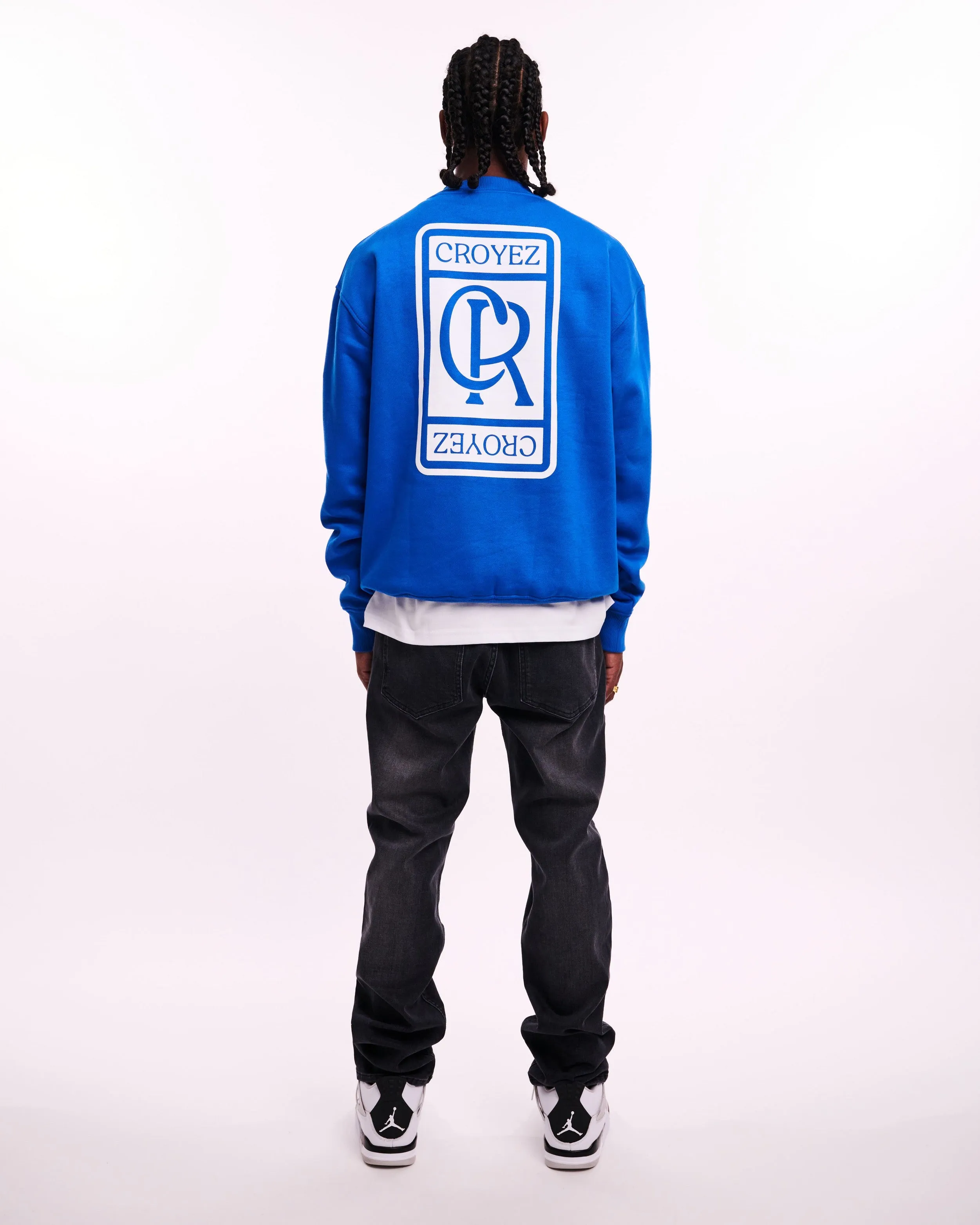 CROYEZ Cobalt and White Initial Sweater for Women - Stylish and Comfortable Design