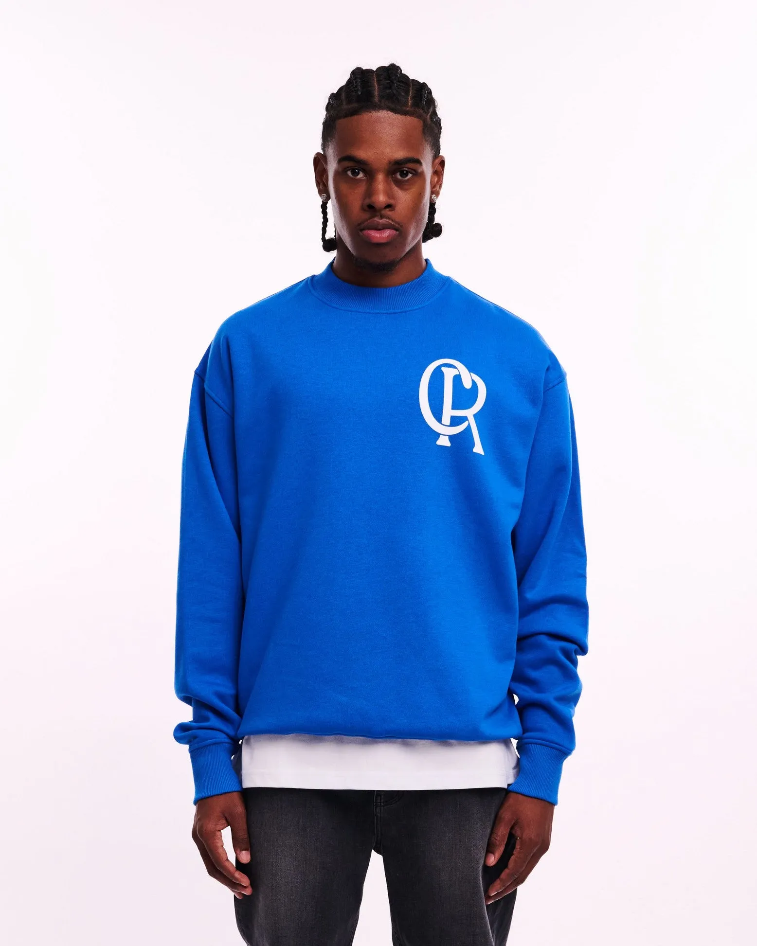 CROYEZ Cobalt and White Initial Sweater for Women - Stylish and Comfortable Design