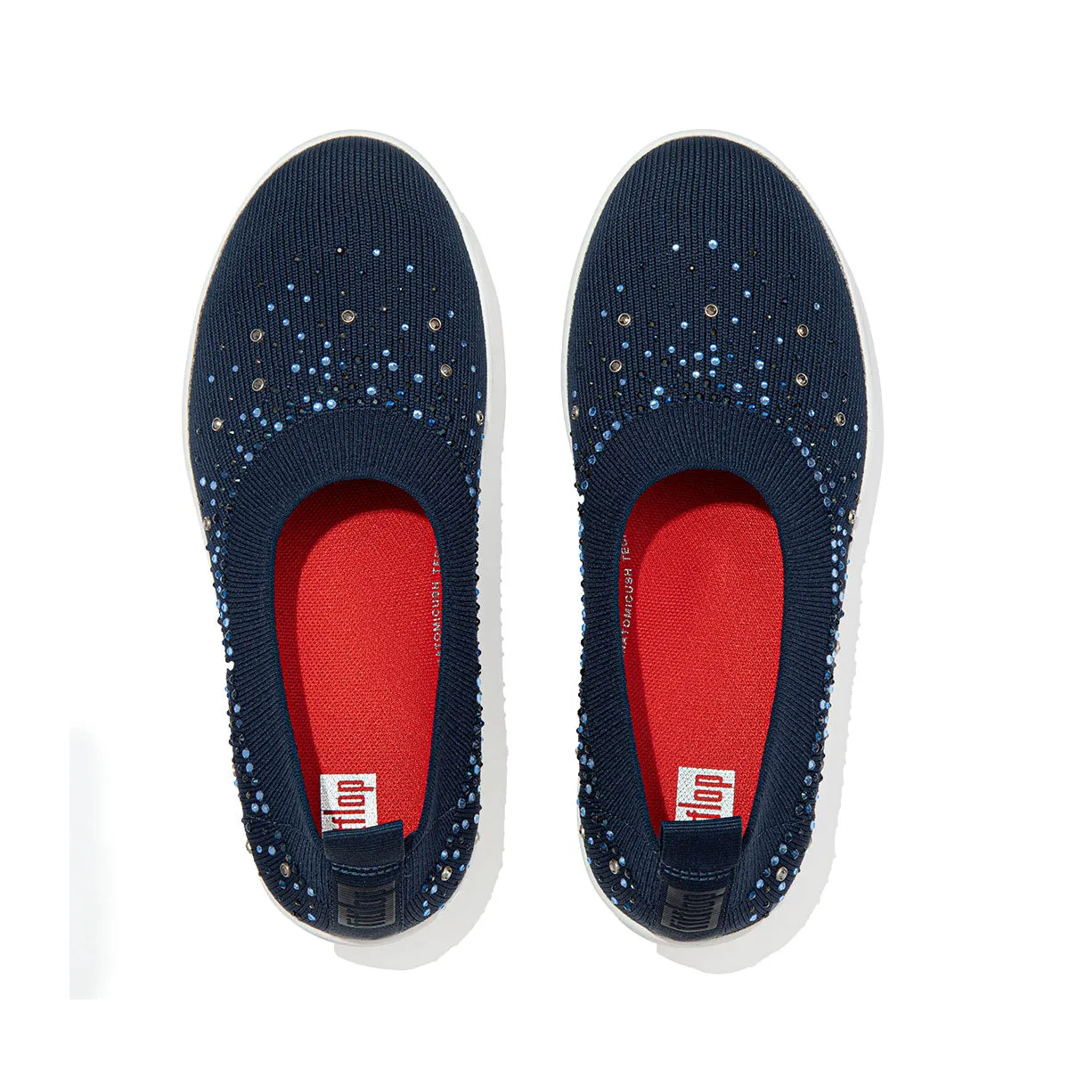 Fit-Flop Uberknit Ombre Crystal Ballerinas Midnight Navy    