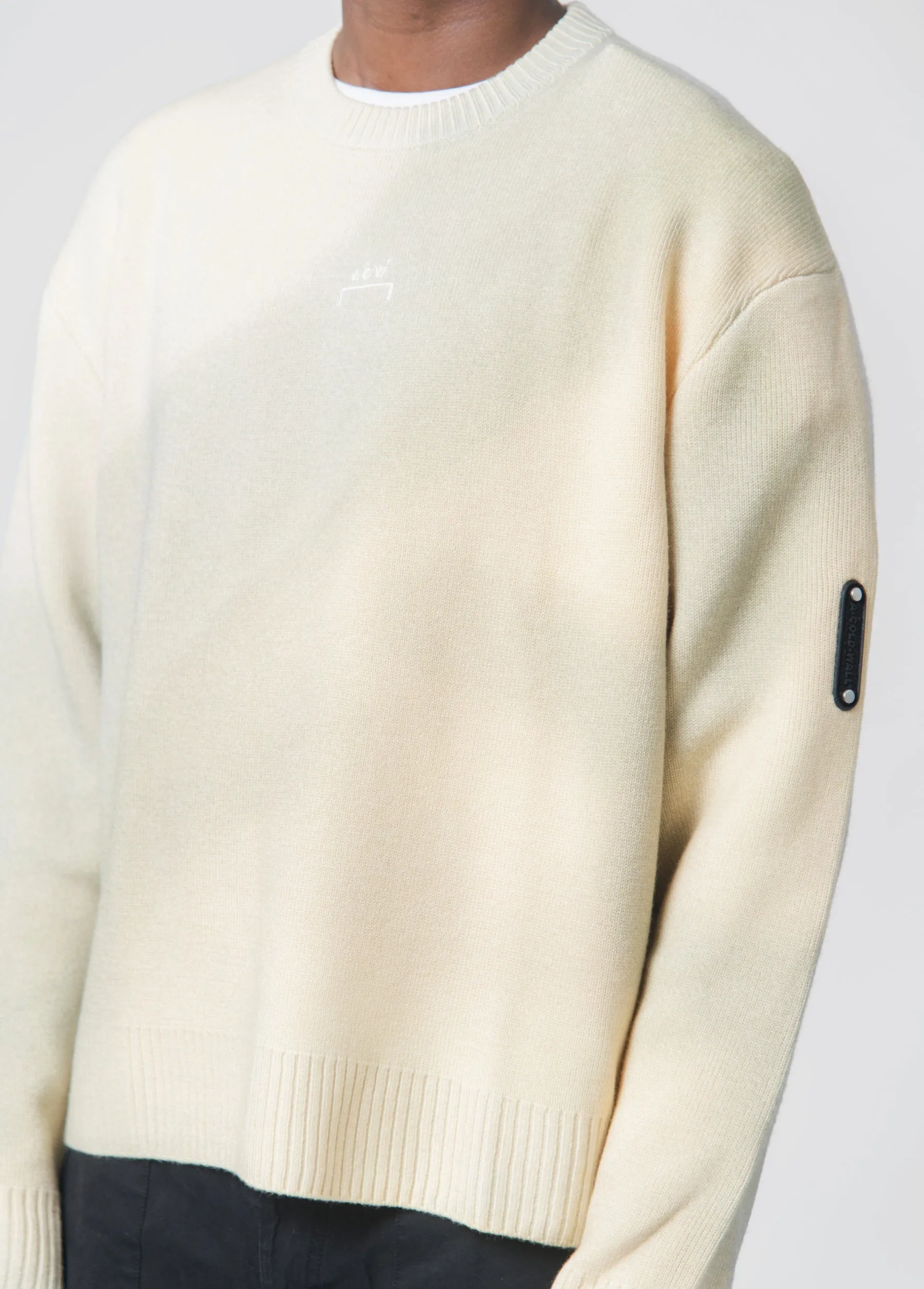 Gradiant Knit Crewneck Sweater Bone ACWMK120