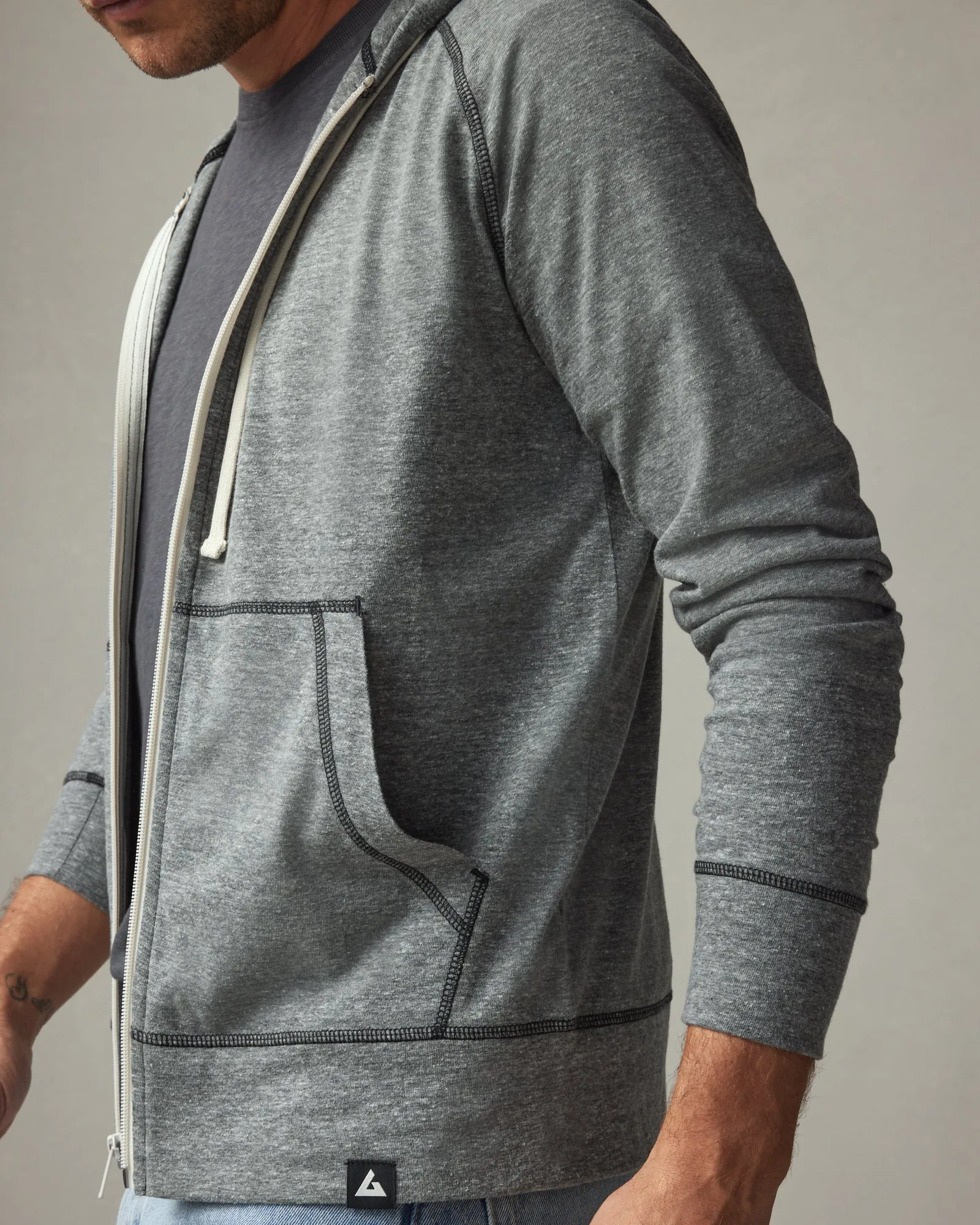Lightweight Full Zip - Black Heather