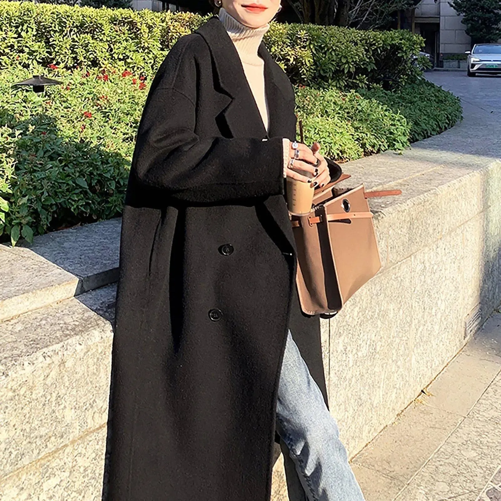 Linette Loose Double Face Wool Long Coat