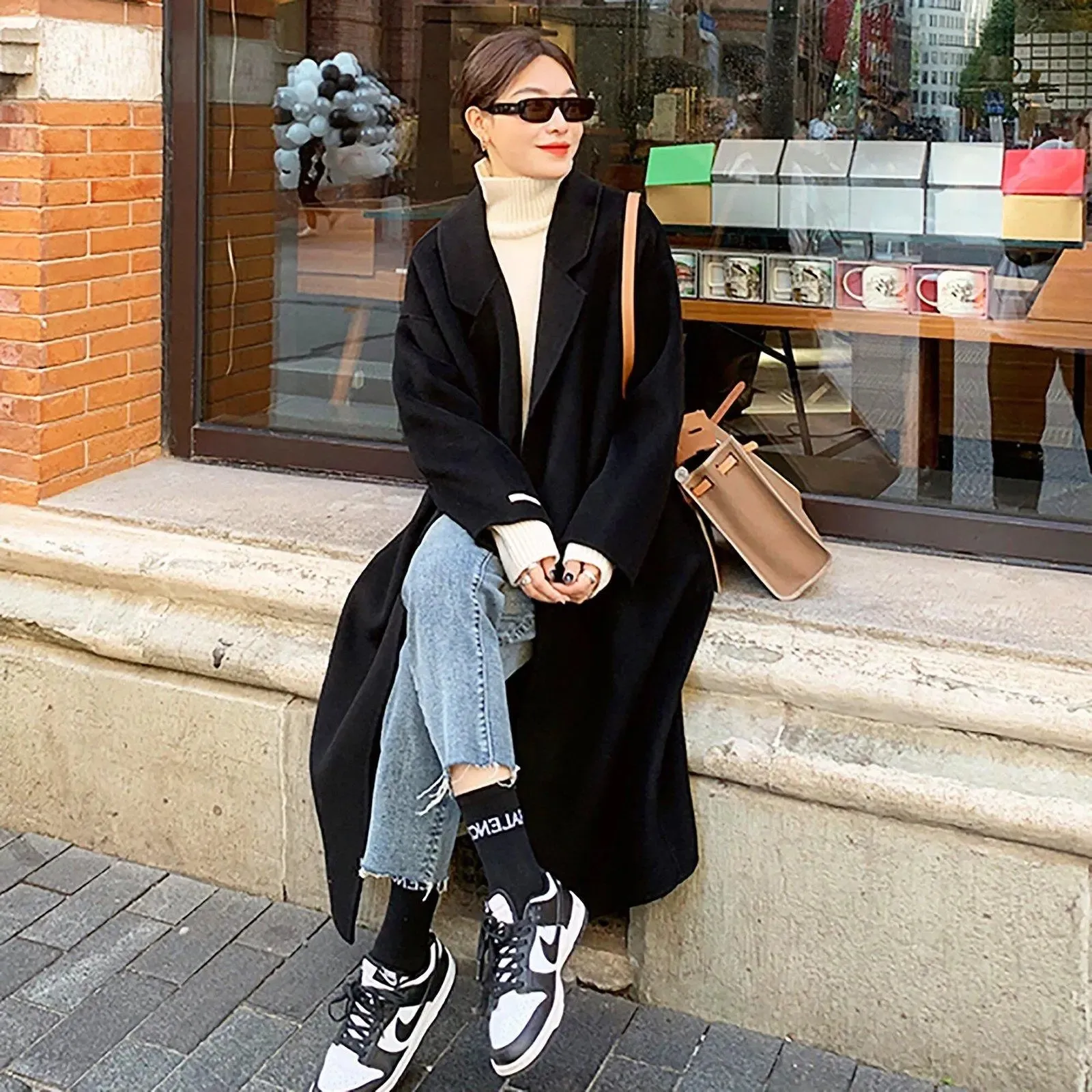 Linette Loose Double Face Wool Long Coat