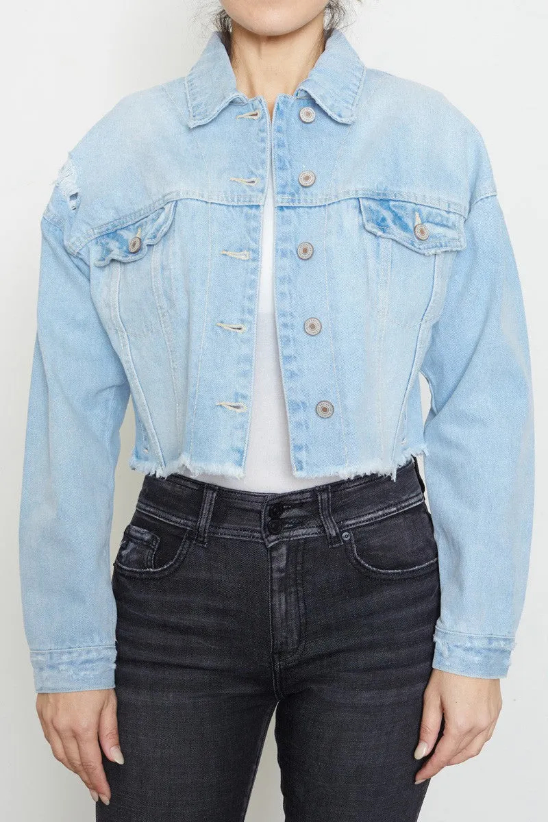 Lucy Light Denim Crop Jacket