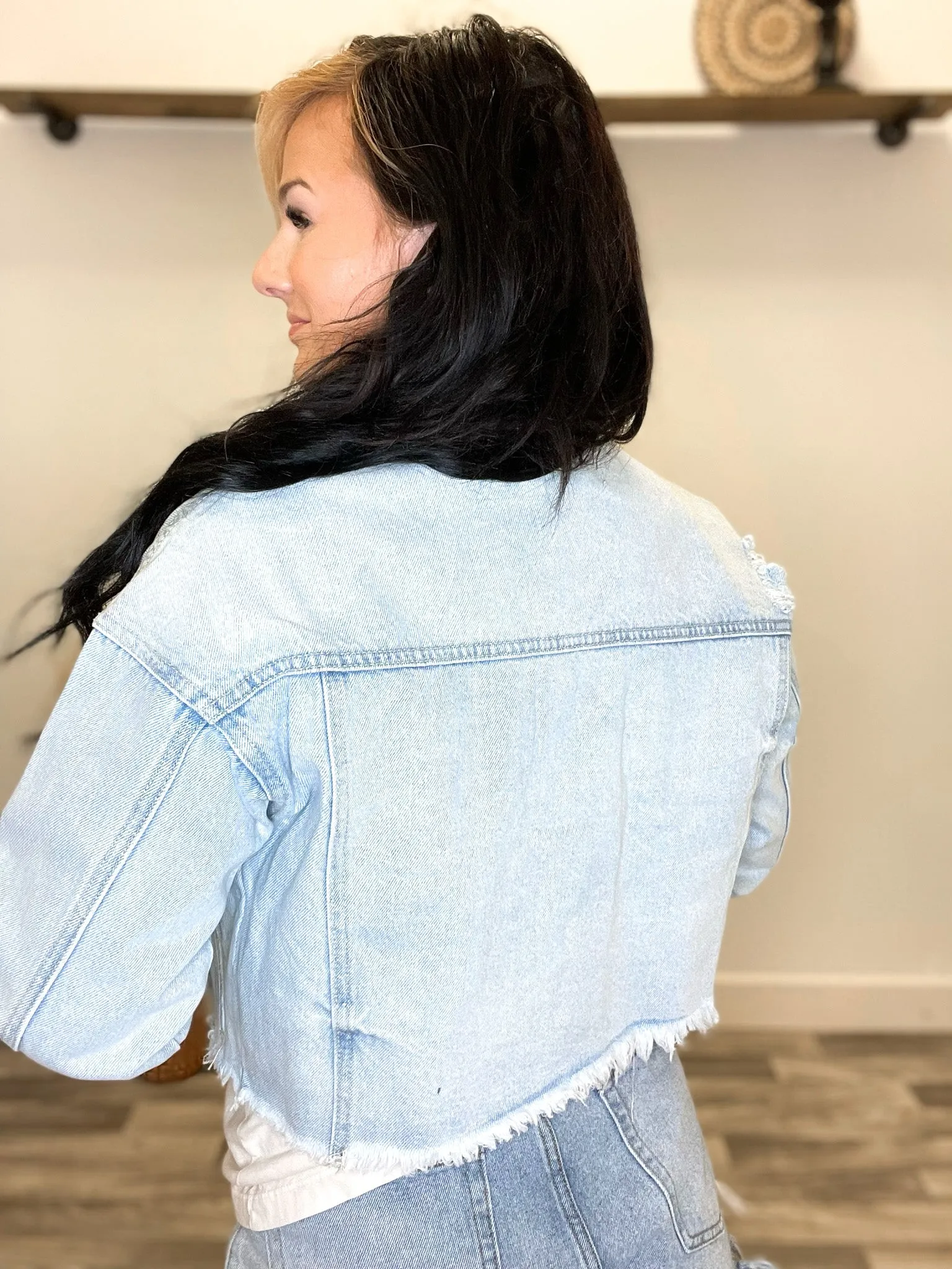 Lucy Light Denim Crop Jacket