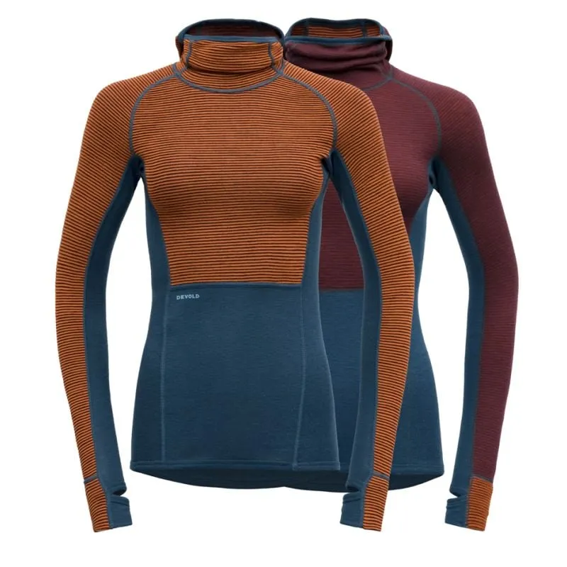 Ropa interior térmica de mujer Devold TUVEGGA MERINO HOODIE (FLAME)