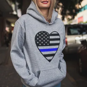 Thin Blue Heart Line Unisex Hoodie